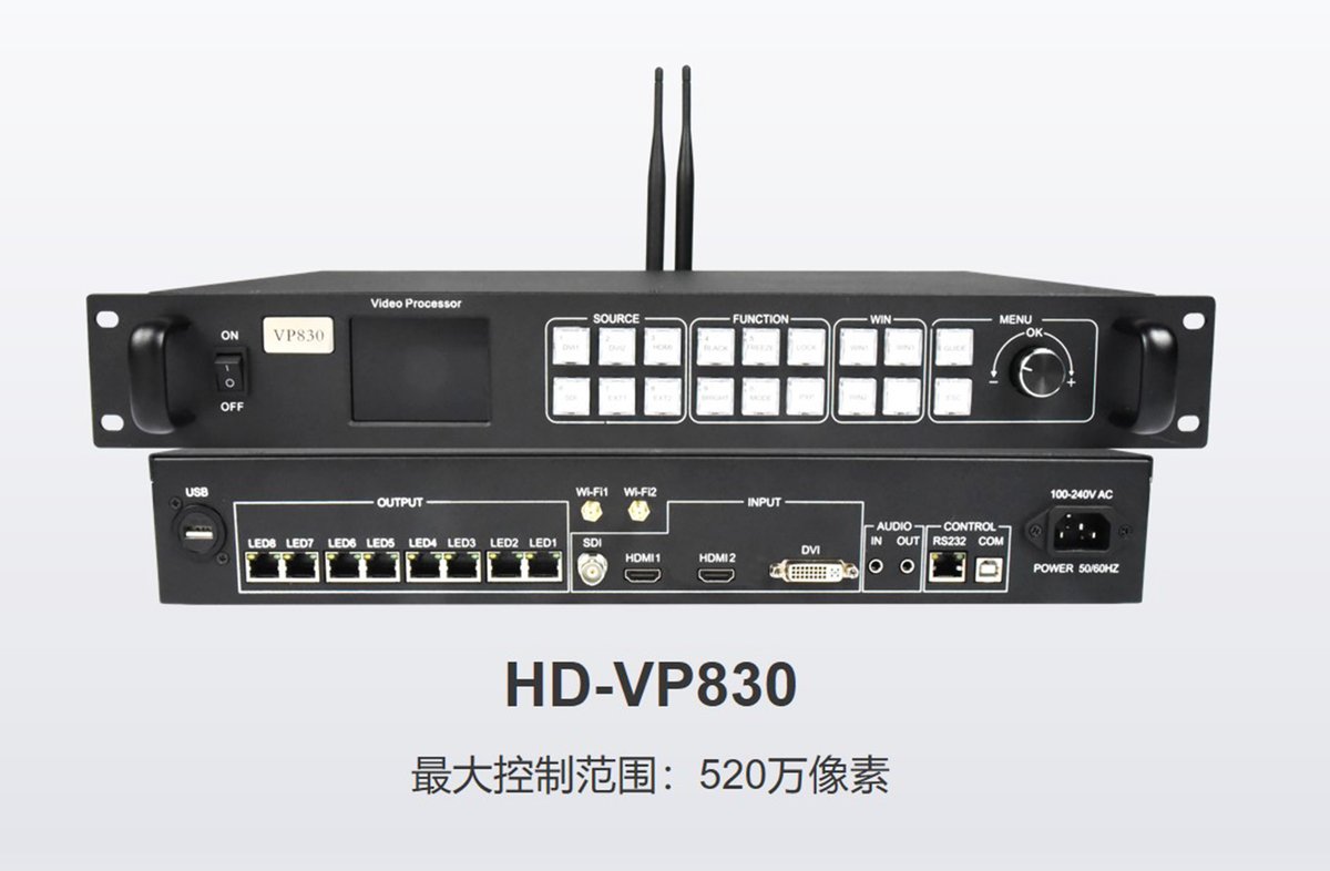 HuiDu HD-VP830 Two-in-one Full Color LED Screen Video Processor